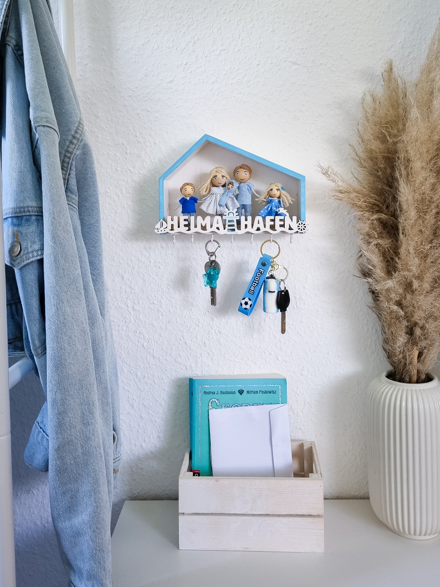 Handmade Keyholder with Family Dolls