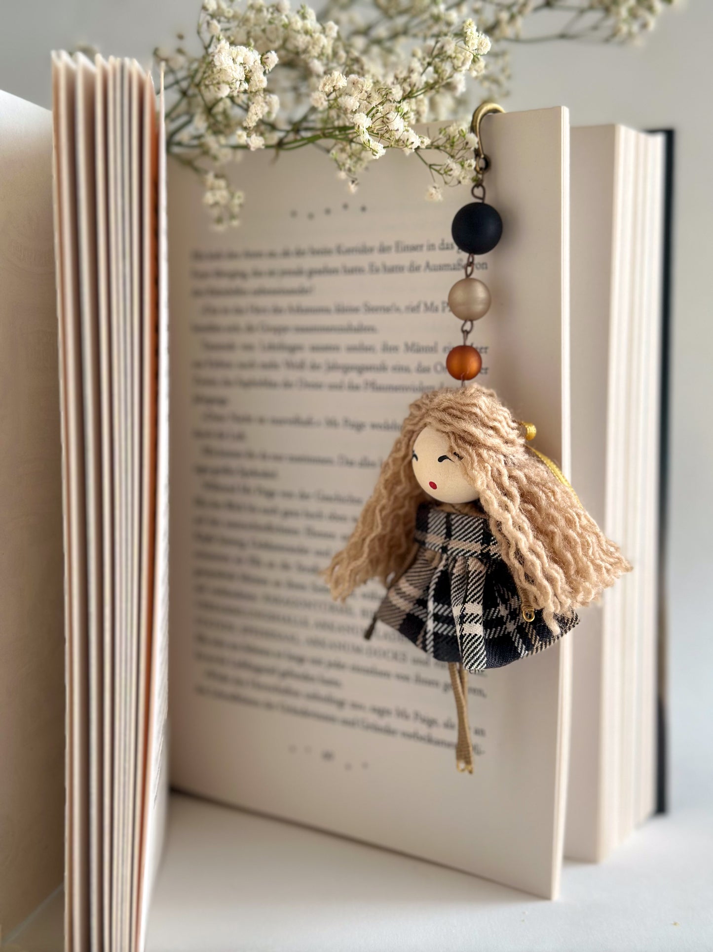 Vintage Bookmark with Handmade Doll