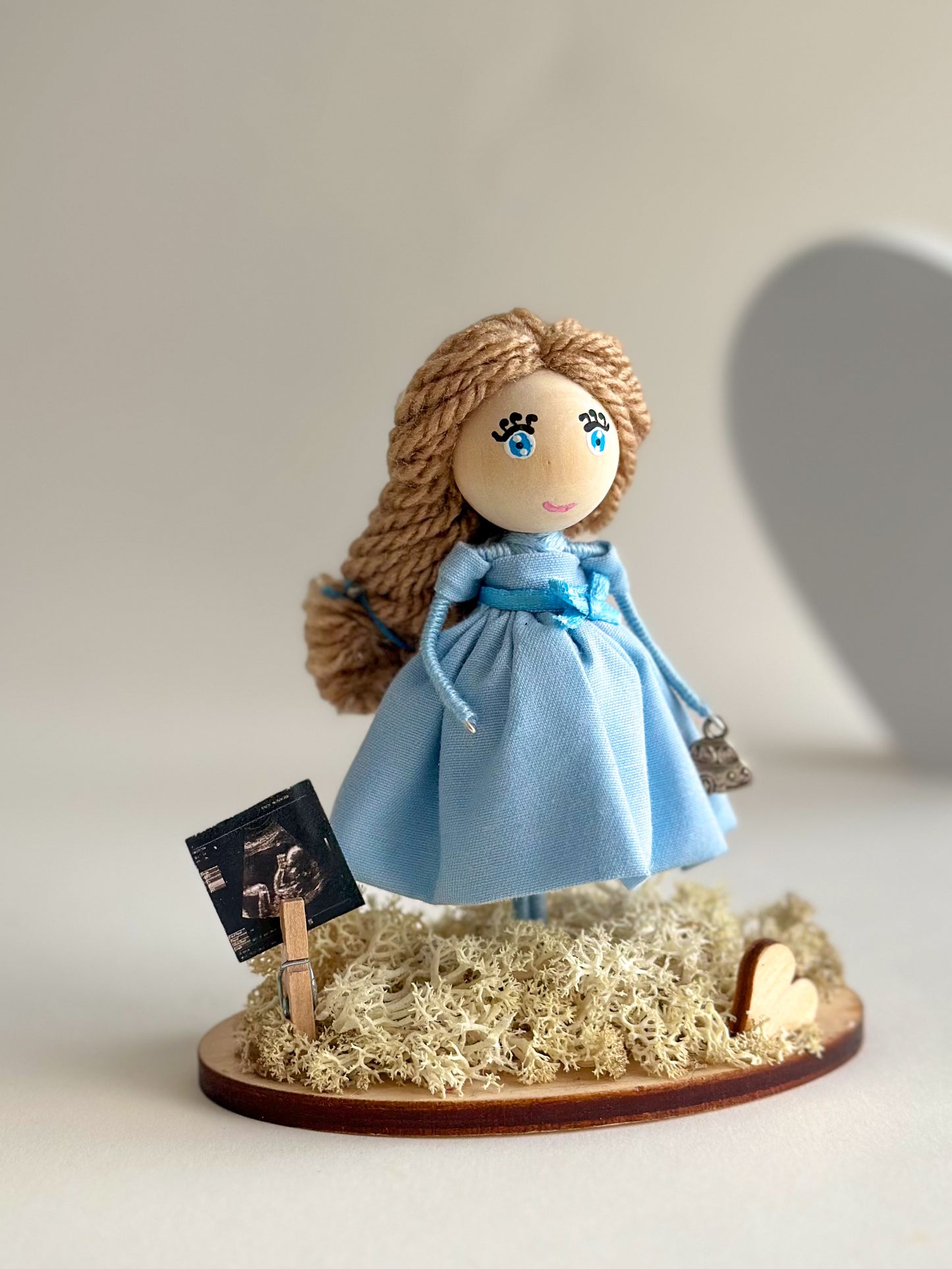 Pregnancy Announcement Doll in Blue