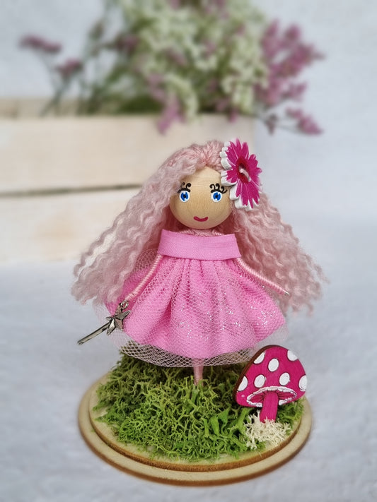 Pink Fairy Doll in Dome